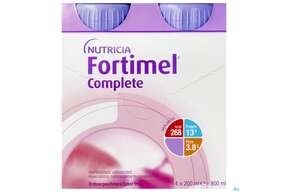 Fortimel/complete 200ml Vitalflasche Erdbeere 4st, A-Nr.: 3664829 - 01
