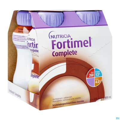 Fortimel/complete 200ml Vitalflasche Schoko 4st, A-Nr.: 3664775 - 02