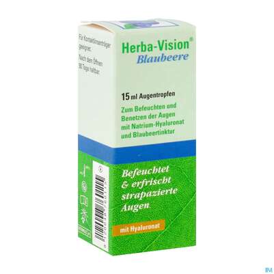 Sie sehen eine Packung Augentropfen Herba-vision Blaubeere 15ml, Produktbild: 02 Augentropfen Herba-vision Blaubeere 15ml, A-Nr.: 3829667 - 02