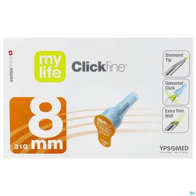 Diagnostika U.zubehoer Mylife Clickfine Pen-nadeln 31gx 8mm 100st, A-Nr.: 3943647 - 01