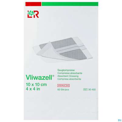 Vliwazell Saugkompresse Steril 10x 10cm 60st, A-Nr.: 3707444 - 01