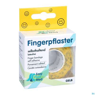 Sie sehen eine Packung Easyplast Med Fingerpflaster 2,5cmx 5m Smiley 1st, Produktbild: 03 Easyplast Med Fingerpflaster 2,5cmx 5m Smiley 1st, A-Nr.: 5723683 - 03