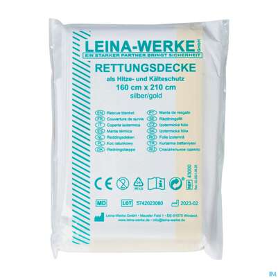 Erste Hilfe Rettungsdecke Gold/silber Alu 160x 210cm 1st, A-Nr.: 2370296 - 02