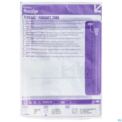 Sie sehen eine Packung Ernaehrungssonde Flocare Pur/soft/m Enfit Ch 8/ 60cm 10st, Produktbild: 01 Ernaehrungssonde Flocare Pur/soft/m Enfit Ch 8/ 60cm 10st, A-Nr.: 4355639 - 01