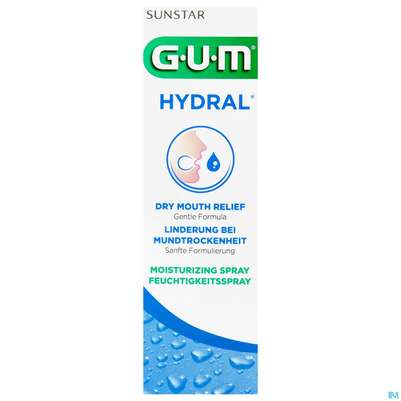 Sie sehen eine Packung Gum Pflege B.mundtrockenheit Hydral Feuchtigk.spray 6010 50ml, Produktbild: 01 Gum Pflege B.mundtrockenheit Hydral Feuchtigk.spray 6010 50ml, A-Nr.: 4335950 - 01