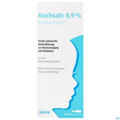 Kochsalz-lösung 0,9% Inhalat Paedia 2,5ml 20st, A-Nr.: 4769269 - 01