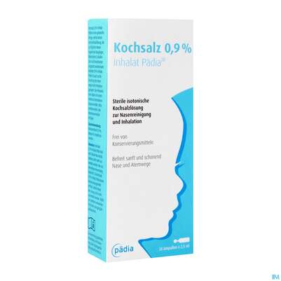 Kochsalz-lösung 0,9% Inhalat Paedia 2,5ml 20st, A-Nr.: 4769269 - 02