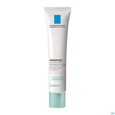 Sie sehen eine Packung La Roche Posay Hydraphase/ha Feuchtigkeitscreme Uv Reichhaltig 40ml, Produktbild: 01 La Roche Posay Hydraphase/ha Feuchtigkeitscreme Uv Reichhaltig 40ml, A-Nr.: 5715991 - 01