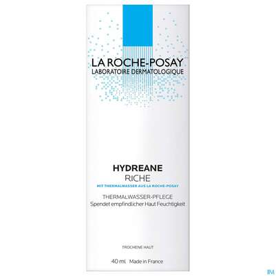 Sie sehen eine Packung La Roche Posay Gesichtspflege Hydreane Reichhaltig 40ml, Produktbild: 01 La Roche Posay Gesichtspflege Hydreane Reichhaltig 40ml, A-Nr.: 3701878 - 01