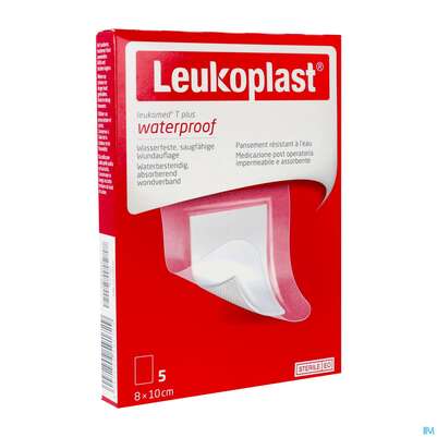Sie sehen eine Packung Wundverband Leukomed/t Plus/leukopor Folienverband/+auflage Steril 8x10cm 5st, Produktbild: 03 Wundverband Leukomed/t Plus/leukopor Folienverband/+auflage Steril 8x10cm 5st, A-Nr.: 4746713 - 03