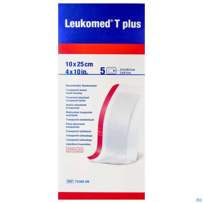 Wundverband Leukomed T Plus Folienverband/+auflage Steril 10x25cm 5st, A-Nr.: 3942375 - 01