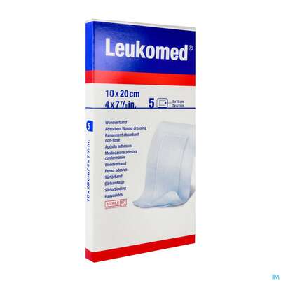Sie sehen eine Packung Wundverband Leukomed/steril Verklebungsschutz 10x20cm 5st, Produktbild: 03 Wundverband Leukomed/steril Verklebungsschutz 10x20cm 5st, A-Nr.: 3896882 - 03