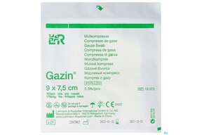 Mullkompressen Gazin Baumw.17faedig Steril 16fach 9x7,5cm 5st, A-Nr.: 2575093 - 01