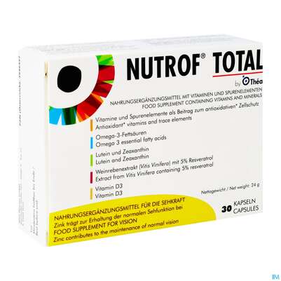 Sie sehen eine Packung Nutrof Total Kapseln 30st, Produktbild: 02 Nutrof Total Kapseln 30st, A-Nr.: 3946427 - 02