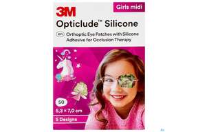 Augenpflaster Opticlude Silicone/girl Midi 5,3x 7cm 2738pg 50st, A-Nr.: 4531148 - 01