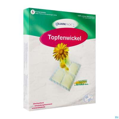 Sie sehen eine Packung Kalt/warm Therapie Quarkpack Topfenwickel +arnika 5st, Produktbild: 02 Kalt/warm Therapie Quarkpack Topfenwickel +arnika 5st, A-Nr.: 3869299 - 02