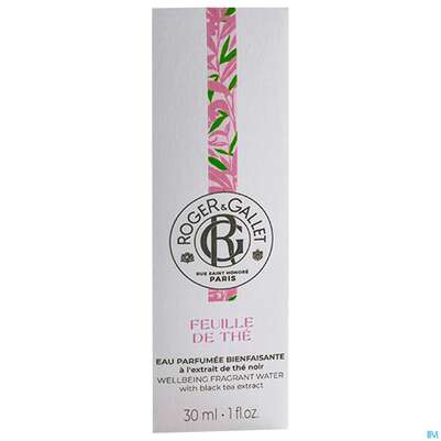 Sie sehen eine Packung Roger&gallet Feuille De Thé Duftendes Wohlfühl-wasser 30ml, Produktbild: 02 Roger&gallet Feuille De Thé Duftendes Wohlfühl-wasser 30ml, A-Nr.: 5668872 - 02