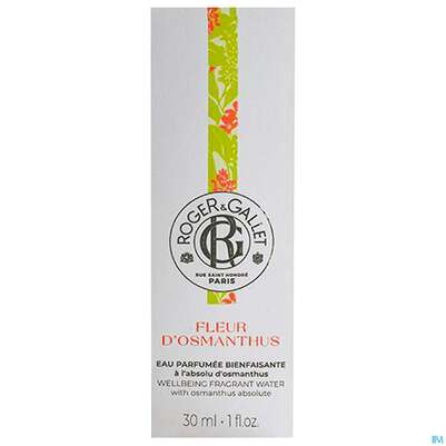 Sie sehen eine Packung Roger&gallet Fleur D'osmanthus Duftendes Wohlfühl-wasser 30ml, Produktbild: 03 Roger&gallet Fleur D'osmanthus Duftendes Wohlfühl-wasser 30ml, A-Nr.: 5668814 - 03