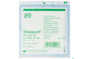 Schlitzkompressen Vliwasoft 4fach Steril 10x 10cm 2st, A-Nr.: 2628613 - 01