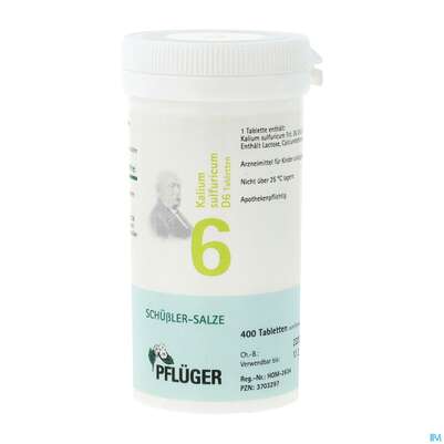 Sie sehen eine Packung Schuess 6 Kal Sulf D 6 Pflu 100g, Produktbild: 02 Schuess 6 Kal Sulf D 6 Pflu 100g, A-Nr.: 3703297 - 02
