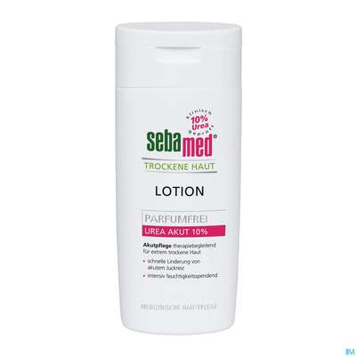 Sie sehen eine Packung Sebamed Akut/lotion Urea 10% Parfuemfrei 200ml, Produktbild: 02 Sebamed Akut/lotion Urea 10% Parfuemfrei 200ml, A-Nr.: 4106540 - 02