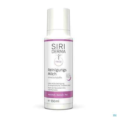 Sie sehen eine Packung Siriderma Reinigungsmilch Ohne Duftstoffe 150ml, Produktbild: 01 Siriderma Reinigungsmilch Ohne Duftstoffe 150ml, A-Nr.: 3849687 - 01