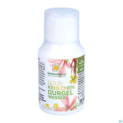 Sie sehen eine Packung Sonnenmoor Gurgelwasser Mit Alkohol 100ml, Produktbild: 01 Sonnenmoor Gurgelwasser Mit Alkohol 100ml, A-Nr.: 3633875 - 01