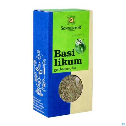Sie sehen eine Packung Sonnentor Bio Basilikum Geschnitten 00317 15g, Produktbild: 02 Sonnentor Bio Basilikum Geschnitten 00317 15g, A-Nr.: 3739929 - 02
