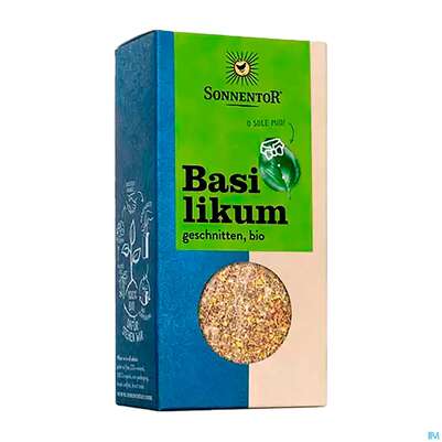 Sie sehen eine Packung Sonnentor Bio Basilikum Geschnitten 00317 15g, Produktbild: 03 Sonnentor Bio Basilikum Geschnitten 00317 15g, A-Nr.: 3739929 - 03