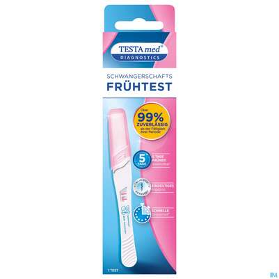 Sie sehen eine Packung Schwangerschaftstest Testamed 1st, Produktbild: 01 Schwangerschaftstest Testamed 1st, A-Nr.: 5441217 - 01