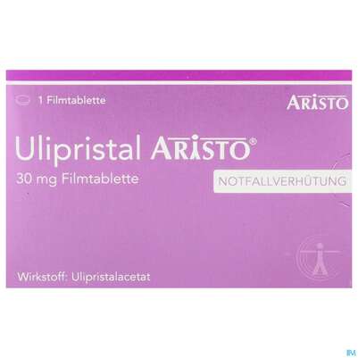 Sie sehen eine Packung Ulipristal-aristo Filmtabl 30mg 1st, Produktbild: 01 Ulipristal-aristo Filmtabl 30mg 1st, A-Nr.: 5506520 - 01