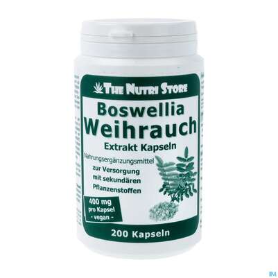 Sie sehen eine Packung Weihrauch Extrakt Boswellia 400mg Vegan 200st, Produktbild: 02 Weihrauch Extrakt Boswellia 400mg Vegan 200st, A-Nr.: 3203784 - 02