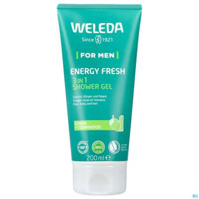 Sie sehen eine Packung Weleda For Men 3in1 Shower Gel Energy Fresh 200ml, Produktbild: 02 Weleda For Men 3in1 Shower Gel Energy Fresh 200ml, A-Nr.: 5740032 - 02