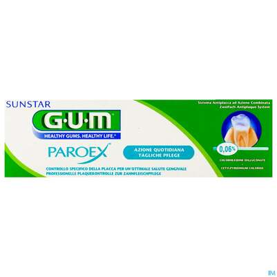 Sie sehen eine Packung Zahnpaste Gum Paroex +chx 0,06% Langzeitpflege 1750 75ml, Produktbild: 01 Zahnpaste Gum Paroex +chx 0,06% Langzeitpflege 1750 75ml, A-Nr.: 3444045 - 01